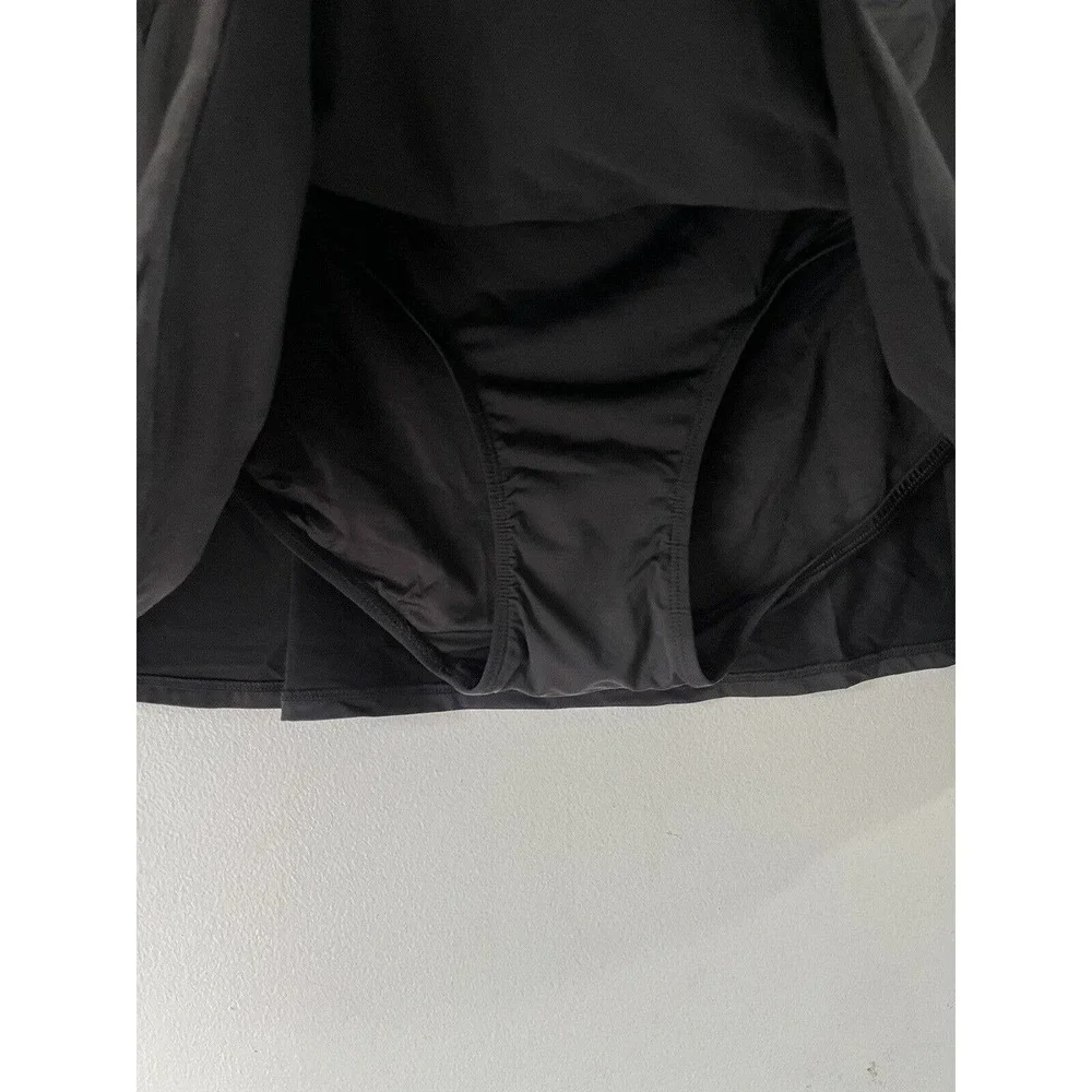 NWT Anne Cole Plus Solid Classic Black Modest Swim Skirt Skort Size 22w - Picture 6 of 8